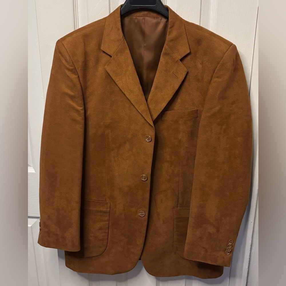 Fazzi Sports Ultra suede dark tan sports jacket size 40R.